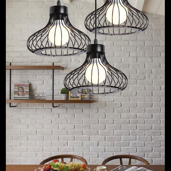 Vintage Bird Cage Pendant Light Industrial Style Pendant Light Fixtures for Restaurant