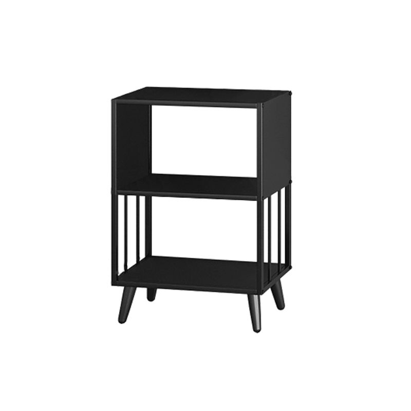 Modern Style Metal Bookshelf Black Open Back Bookcase for Home Office