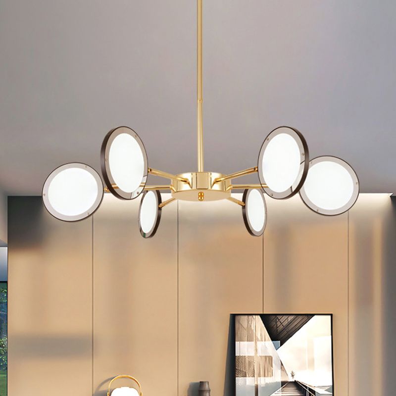 Gold Sputnik Hanging Ceiling Light Modernism 6/8 Lights Starburst Chandelier Lighting Fixture, Warm/White Light