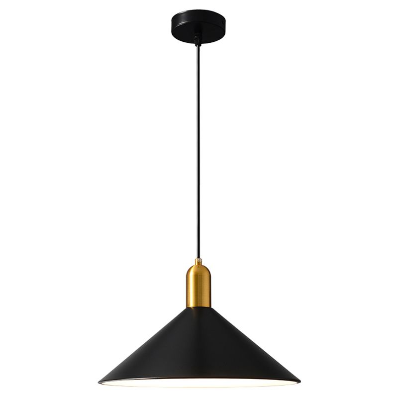 Metal Black Pendant Lighting Fixture Cone-Shaped Retro Style Hanging Pendant Light