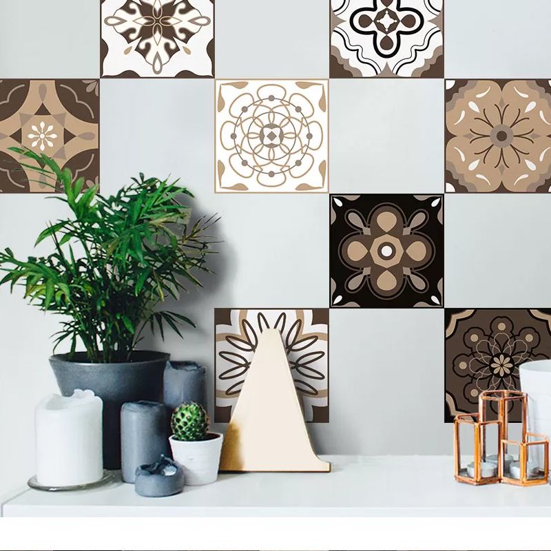 Brown Mandala Wallpaper Floral Bohemia Peel and Stick Wall Decor for Living Room