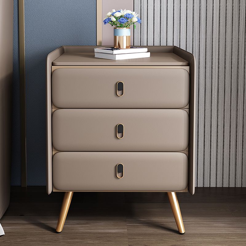 Solid Wood Bedside Cabinet Modern Bed Nightstand with 3 Drawers