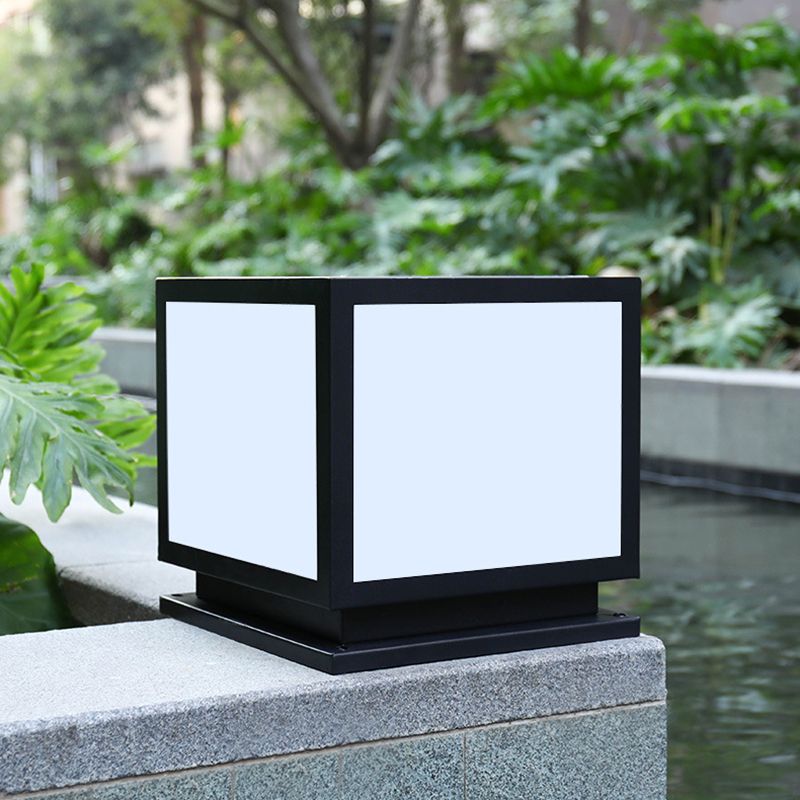 Modern Simple LED Pillar Light Household Solar Lamp for Backyard