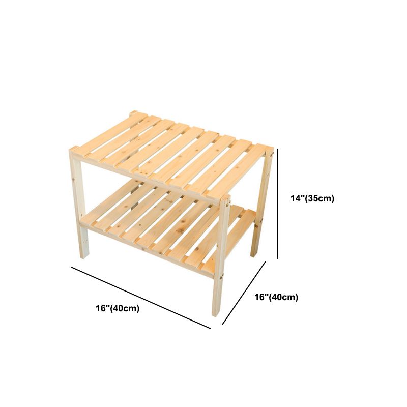 Modern Natural Nightstand 14" Tall Bedside Cabinet with Shelf