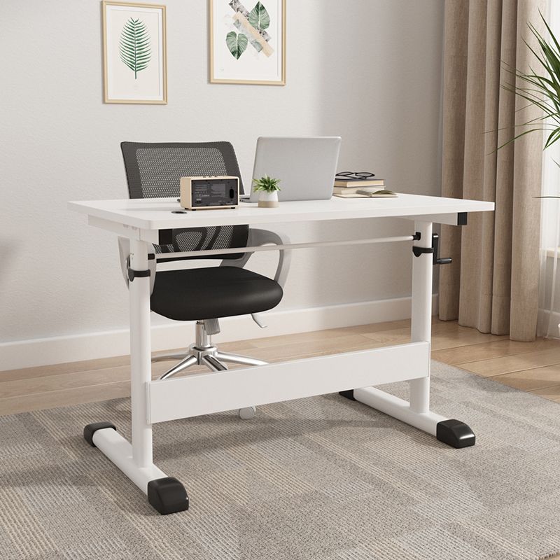 Modern Style Rectangle Office Desk T-shape Base Task Desk for Bedroom