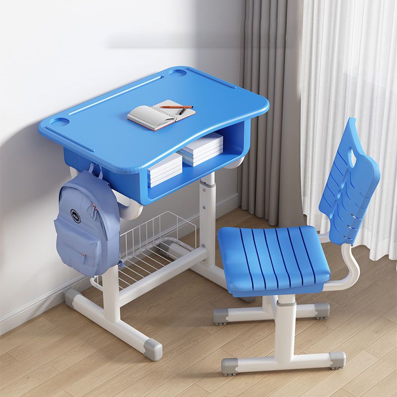 Children's Desk Adjustable Study Desk with Storage Shelf and Chair