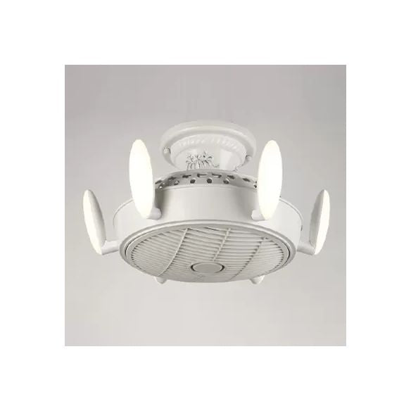 Noordse stijl ventilator semi spoeling licht 6 lichten macaron gekleurde plafondventilator voor slaapkamer