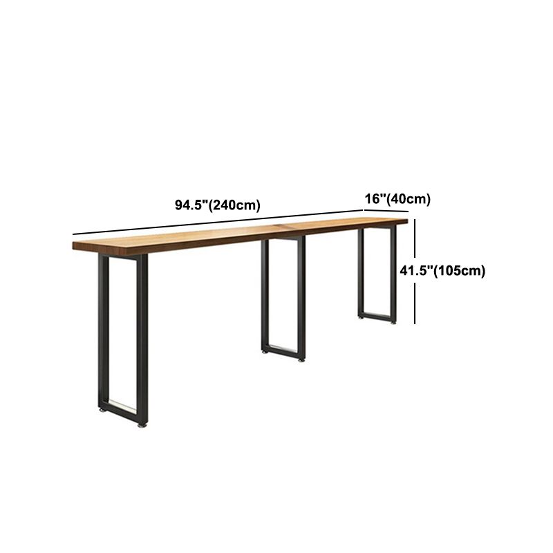 Pine Wood Bar Dining Table Modern Rectangle Bar Table with Sled for Dining Room