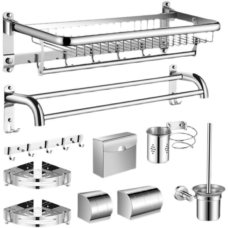 Modern Bathroom Accessories Hardware Set Silver Bathroom Hardware