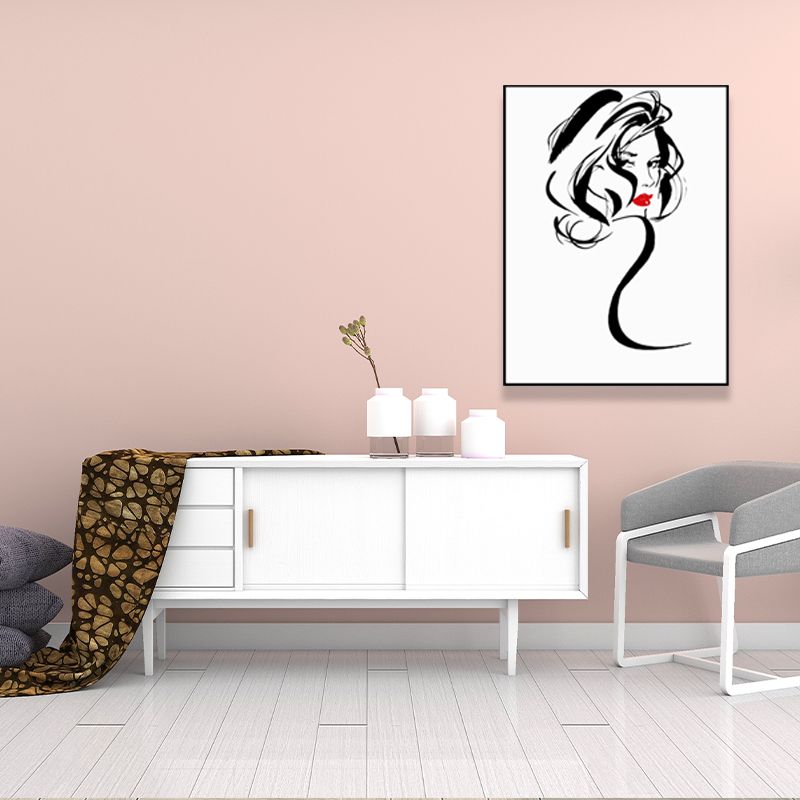 Character Portrait Canvas for Girls Bedroom Charcoal Drawings Wall Art Decor, Multiple Sizes