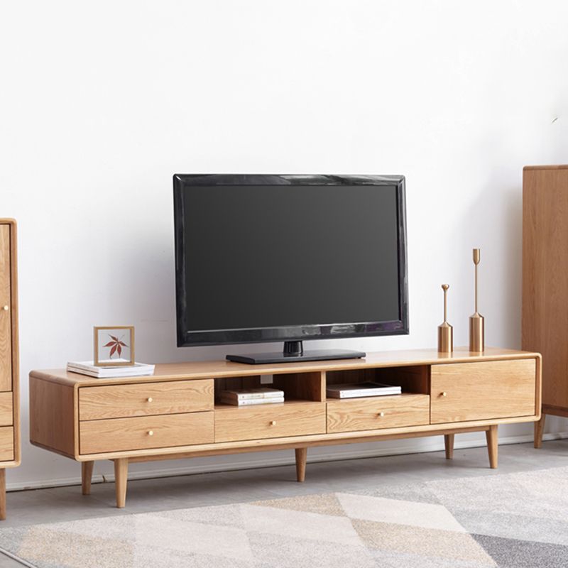 Mid Century Modern TV Stand Console with Wooden Legs for Living Room