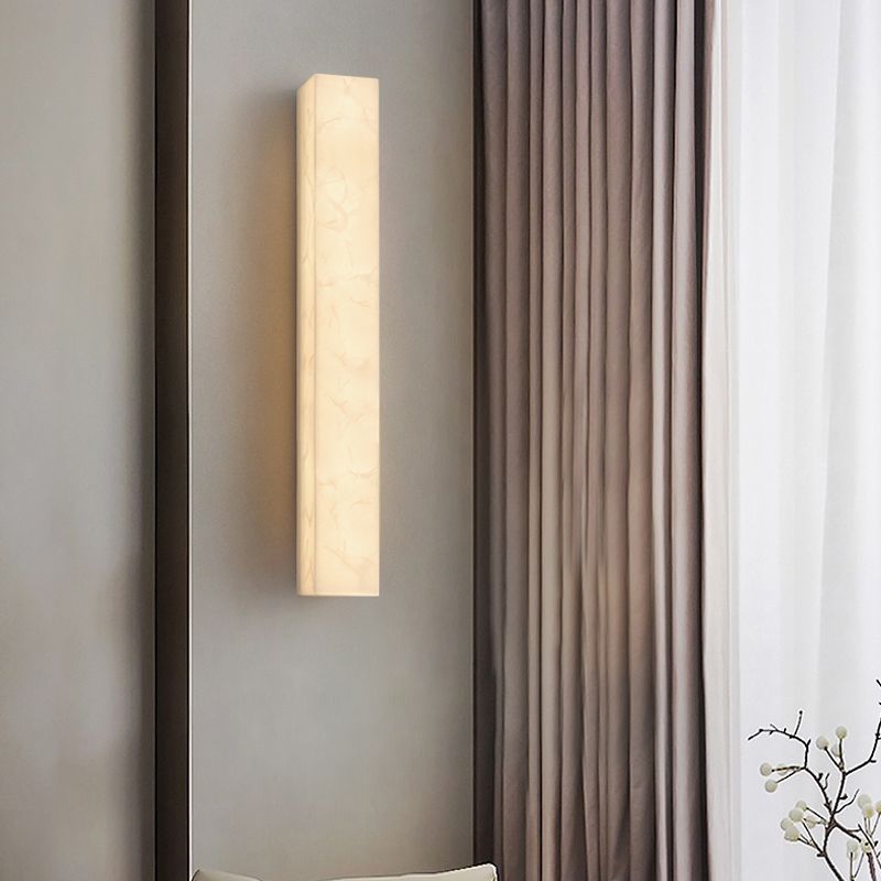 LED Modern Wall Sconce Linear Shape Vanity Lamp with Marble Shade