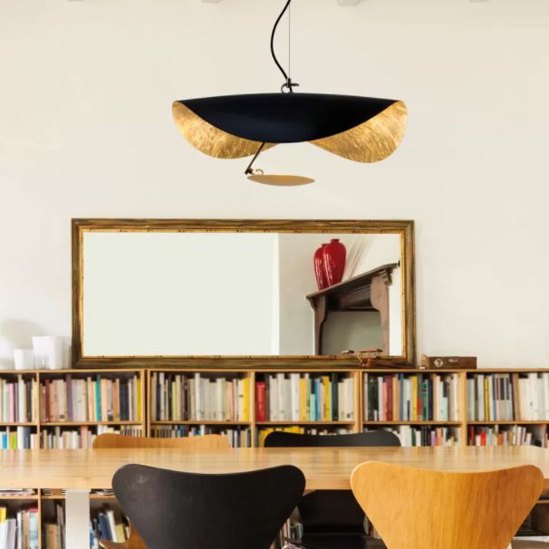 Pendentif suspension LED Salle Pendante simple suspendue avec une teinte en métal en forme de chapeau