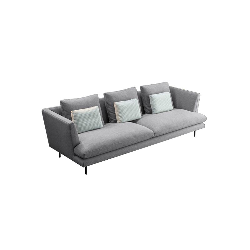 Modern Light-grey Pillows Top Seating Standard Square Arm Sofa