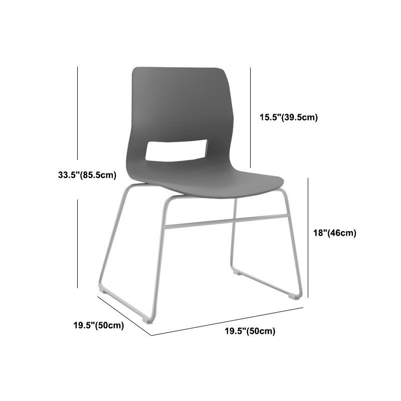 Contemporary Armless Office Chair Chrome Frame Task/Desk Chair