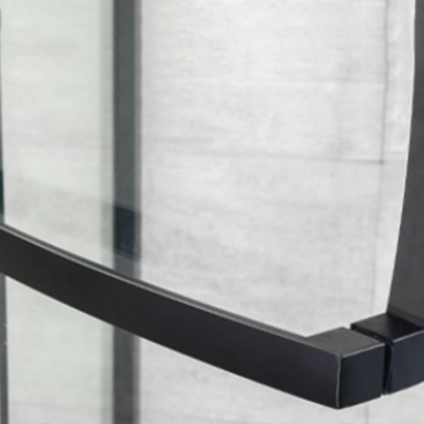 Black Frame Stainless Steel Shower Enclosure Tempered Glass Shower Kit