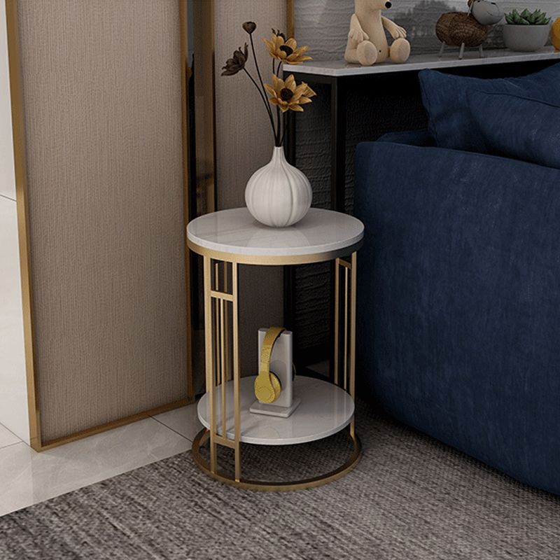 Open Storage Bed Nightstand Glam Bedside Cabinet for Bedroom