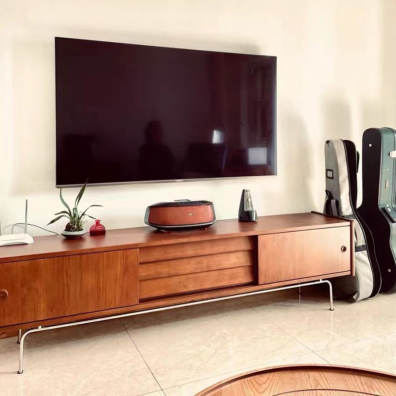 Traditional Brown TV Media Stand with Drawers Wood TV Stand Console