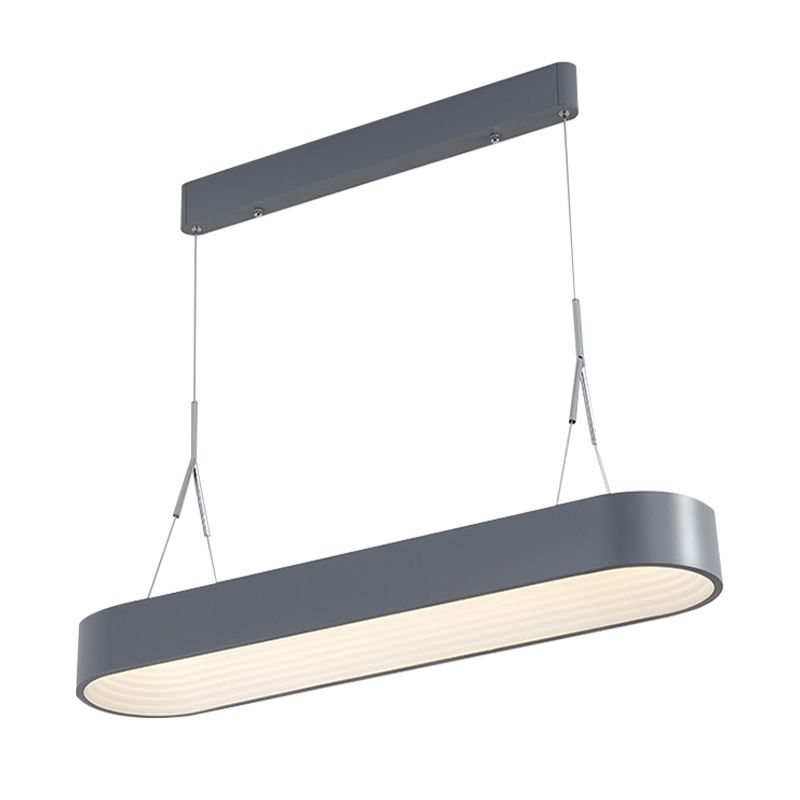 Luminaire pendant elliptique nordique métal métal blanc / gris plafonnier plafond pour salle à manger, 33,5 "/ 47" de large