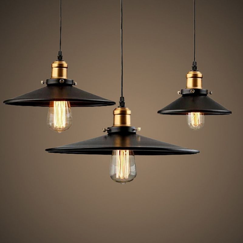 Saucer Living Room Pendant Lighting Fixture Loft Style Metal Hanging Ceiling Light