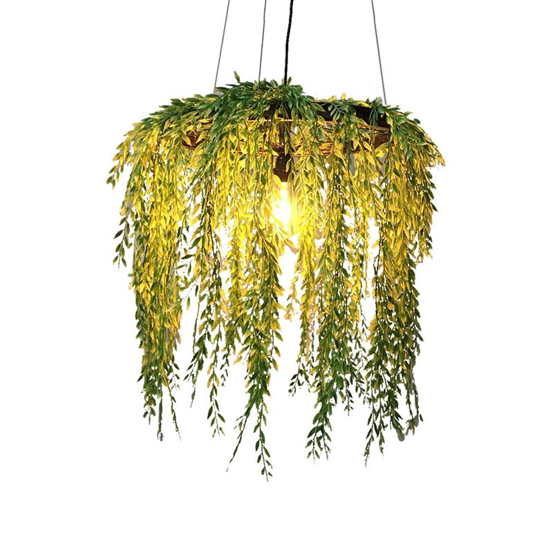 Plant Restaurant Hanging Lamp Vintage Metal 1 Head Black Led Down Lighting Pendant, 13 "/19"/23 "Breedte