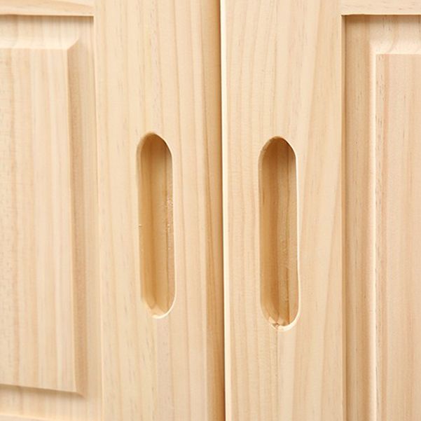 Modern Natural Coat Locker Wooden Glossy Closet with Garment Rod