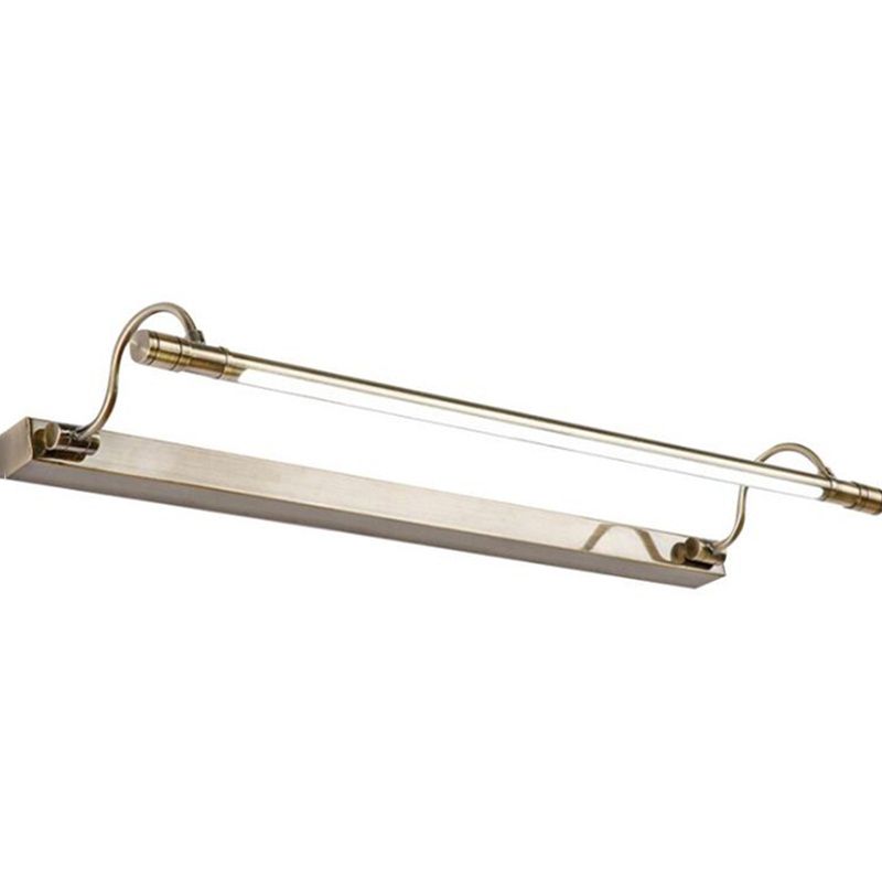 Metal Linear Shape Mirror Wall Light Modern 1 Light Mirror Wall Mount Fixture in Nickel