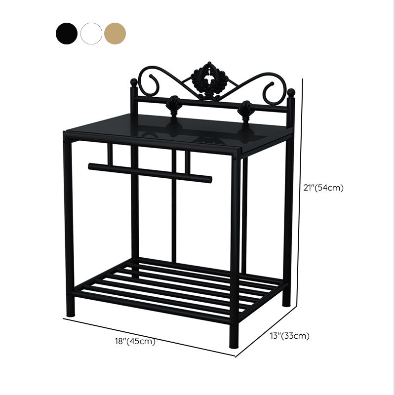 1 Shelf Glam Night Table Open Storage Nightstand with Legs ,21.3 " Tall