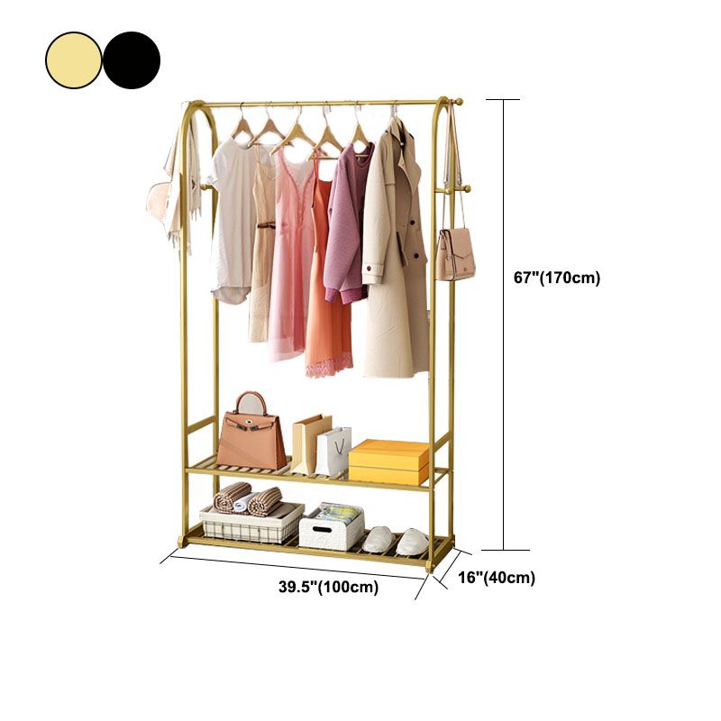 Glam Hall Tree Metal No Distresses Free Standing Shelving Included Coat Rack