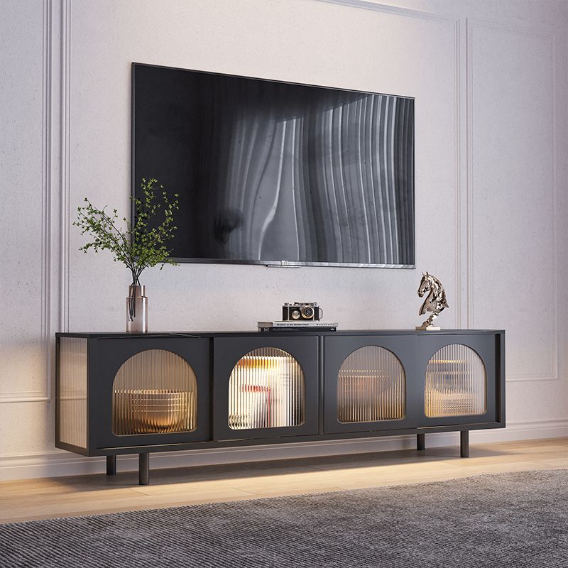 Modern Style TV Stand Stone Enclosed Storage TV Console with 4-Door