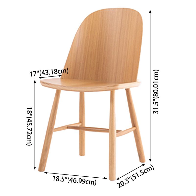 Glam Style Dining Chair Solid Wood Dining Room Side Chair with Wood Legs