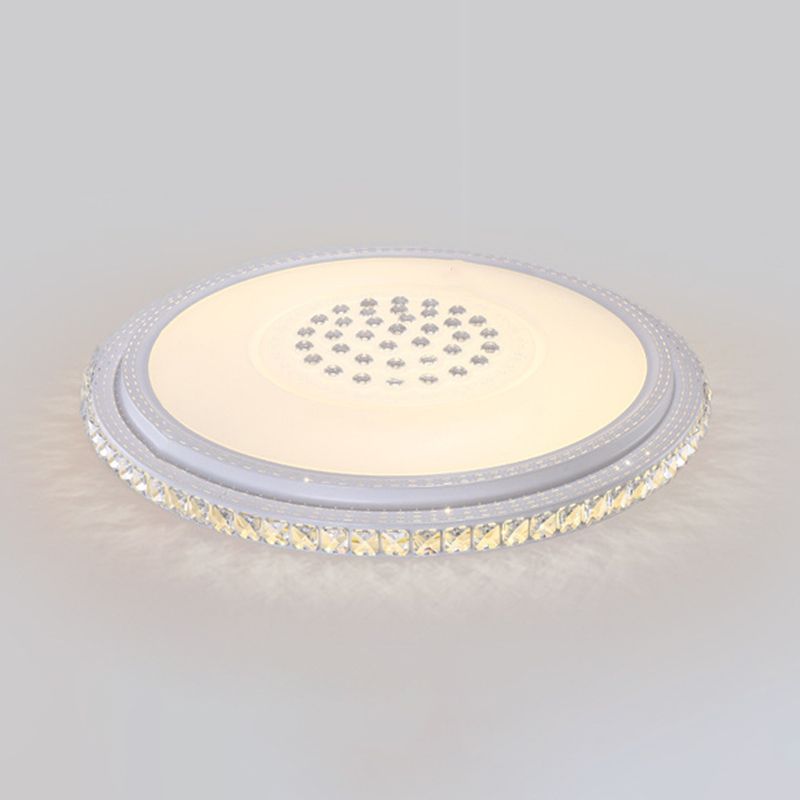 1 Light Geometric Flush Ceiling Light Minimal Crystal Flush Mount Fixture