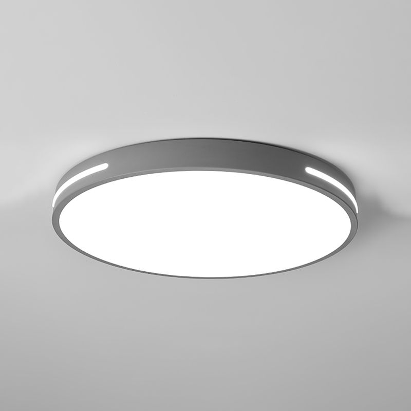 Round Shape LED Ceiling Lamp Modern Macaroon Iron 1 Light Flush Mount for Corridor