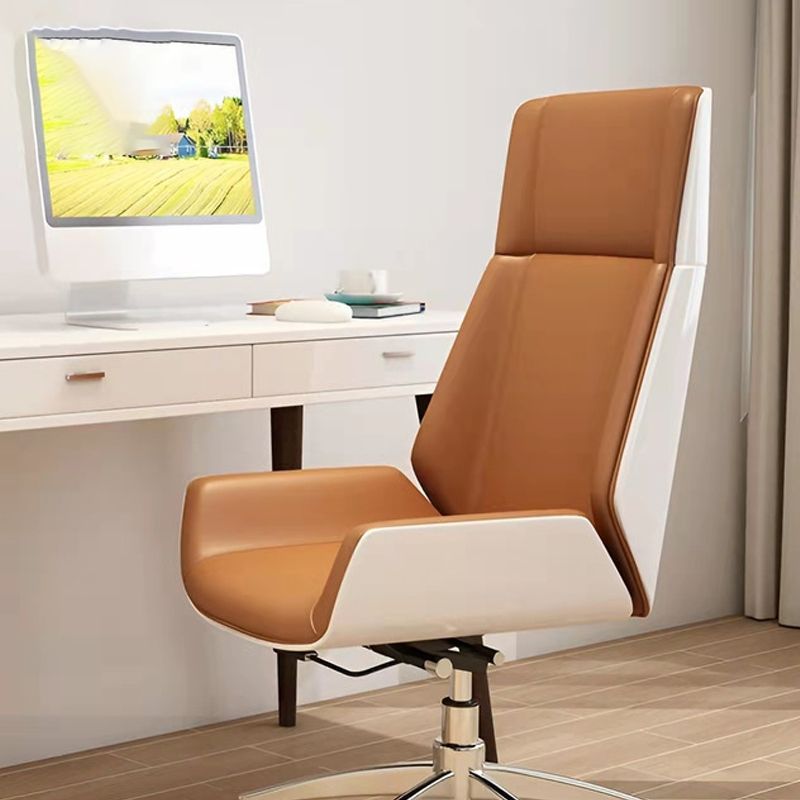 Middle/High Back Office Chair With Sponge Leather Seat with Adjustable Height Office Chair