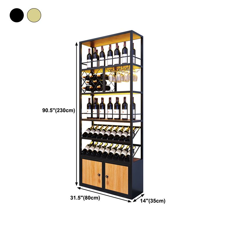 Modern Floor Wine Bottle & Glass Rack Metal Stackable Wine Rack