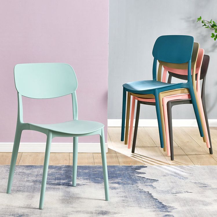 Scandinavian Plastic Side Chair Dining Kitchen Room Open Back Chair