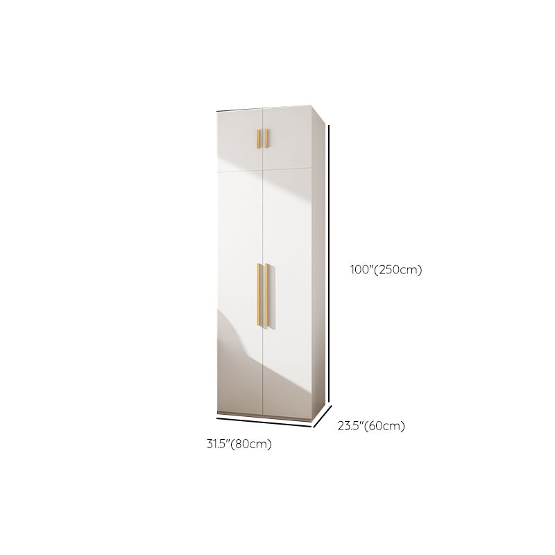 Modern Metal Wardrobe Armoire Freestanding Wardrobe in White