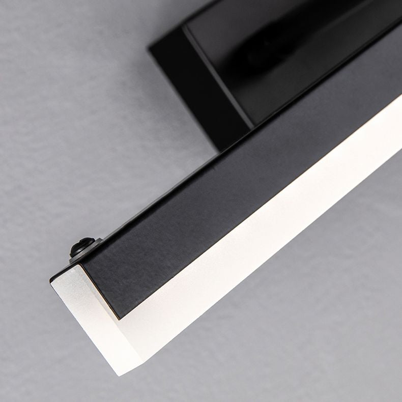 Modern Minimalist Style Linear LED Bathroom Vanity Light Fixtures Acrylic Vanity Wall Sconce in Black Finish