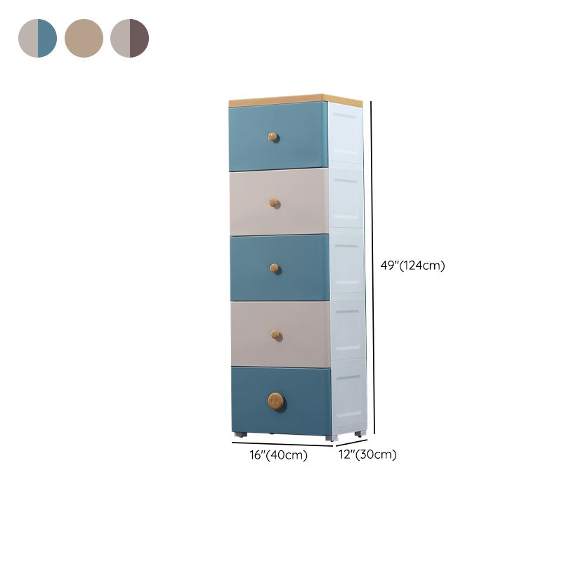 Nordic Vertical Kids Nightstand Plastic Nursery Dresser for Bedroom