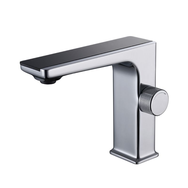 Contemporary Faucet Solid Color Metal LED Vanity Sink Faucet for Bathroom