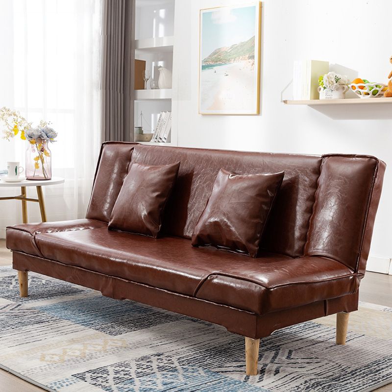 Moderne Makaroon Holz 4 Beine Sofa Cabrio Armless Sofe für Wohnzimmer