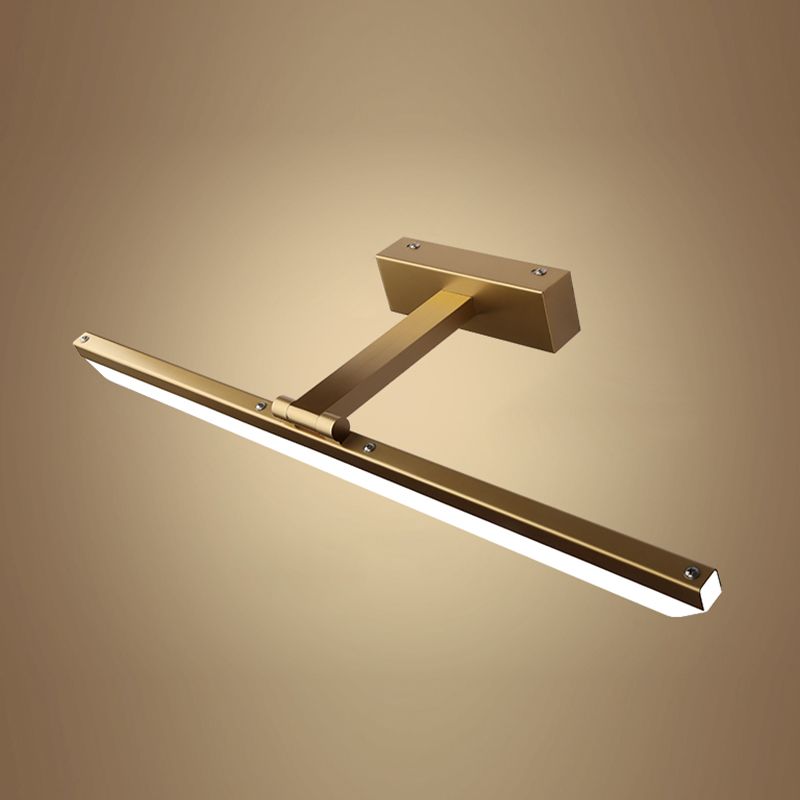 Linear Shape Metal Wall Light Modern Style 1-Light Mirror Wall Mount Light