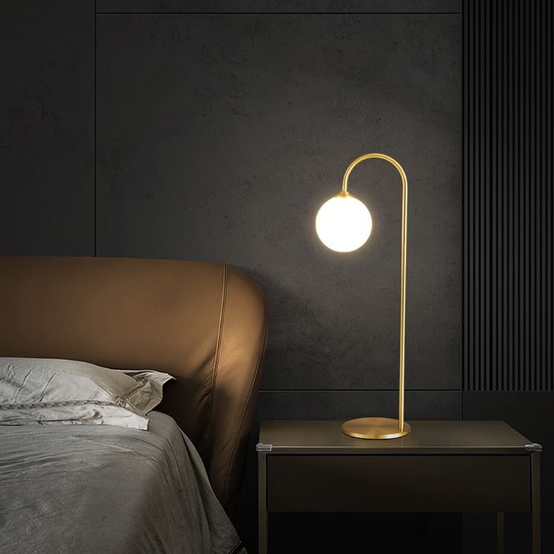 1-Light Table Light Armed Copper Contemporary Global Table Lamp for Bedroom