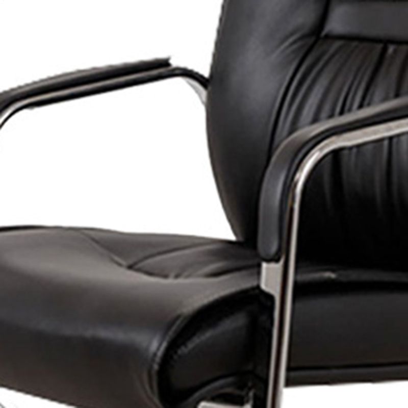 No Distressing Black Arm Chair Faux Leather and Chrome Frame Office Chair