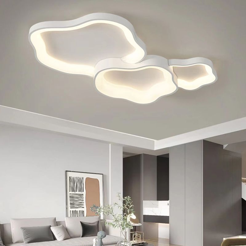 Contemporary 1 / 3 - Light Flush Mount Cloud Shape LED Flush in Matte White