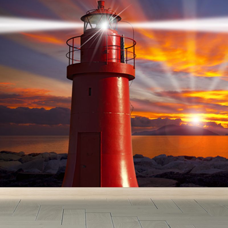 Extra Large Lighthouse Mural Light Color Non-Woven Wall Art for Home Decor, Personalised