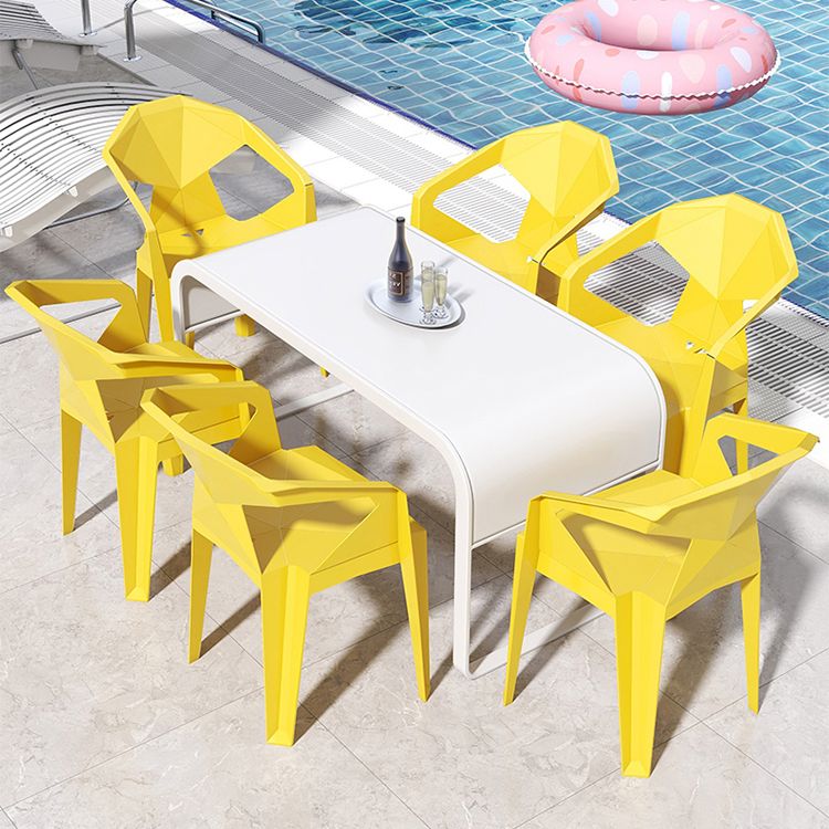 Modern Style Chairs Dining Arm Chairs for Kitchen with Plastic Legs