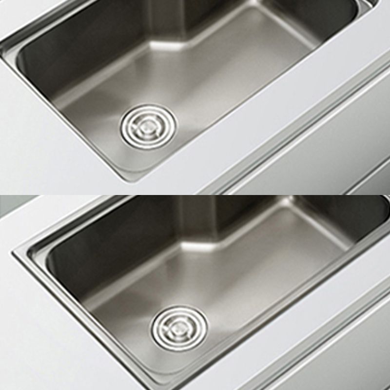 Contemporary Style Kitchen Sink Dirt Resistant Drop-In Kitchen Sink with Drain Assembly