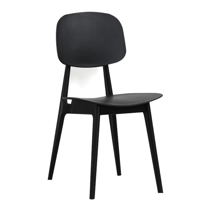 Nordic Style Open Back Dining Side Chair for Home Plastic Dining Armless Chairs