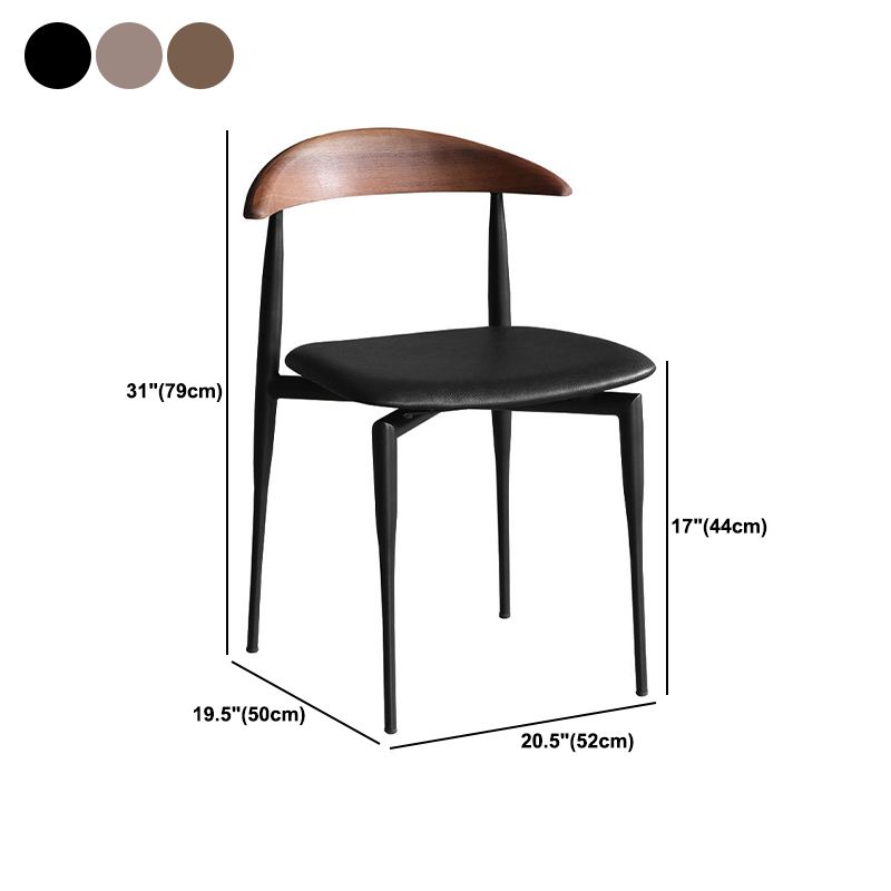 Armless Dining Chairs Contemporary Open Back Dining Side Furniture in Matte Finish